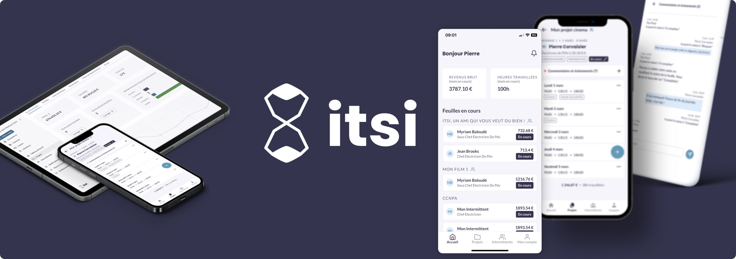 Aperçu de l'application itsi-production
